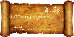 Mándity Szabina névjegykártya