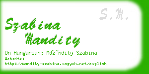 szabina mandity business card